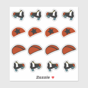 Skates and Helmet Covers Roller Derby Stickers