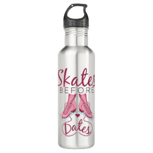 Skates Before Dates Cute Figure Skating Ice Skater 710 Ml Water Bottle