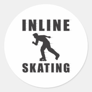 Skates Skater Inline Skating Inliner Funny Gift Classic Round Sticker