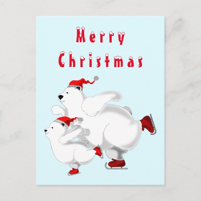 Skating Bears Christmas Cards (Front)