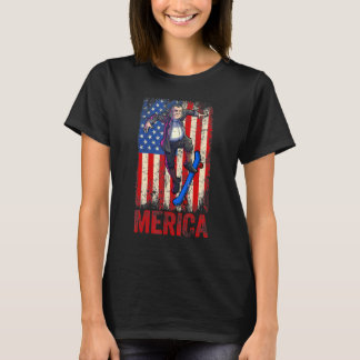 Skating Benjamin Franklin 4th Of July Boys Men Ame T-Shirt