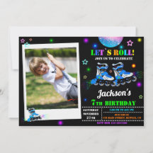 Skating birthday invitation Roller party invite
