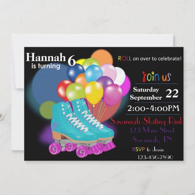 Skating Birthday Party Invitation (Front)