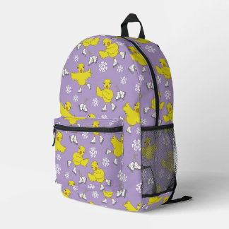 Skating Chick Text Printed Backpack