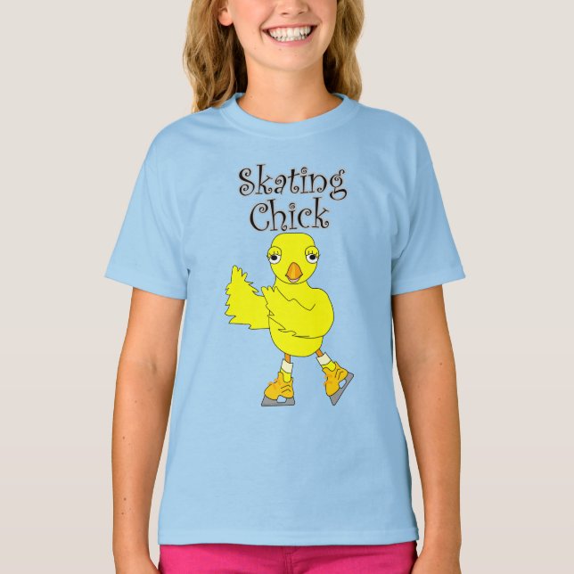 Skating Chick Text T-Shirt (Front)