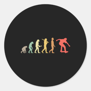 Skating Evolution For Skaters Skateboarders Classic Round Sticker