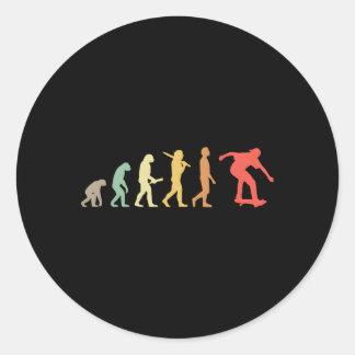 Skating Evolution For Skaters Skateboarders Classic Round Sticker
