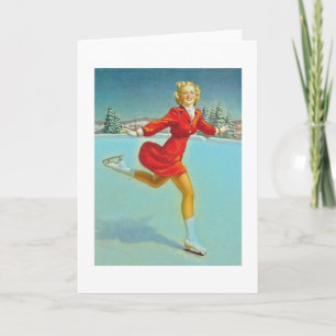 skating girl holiday card