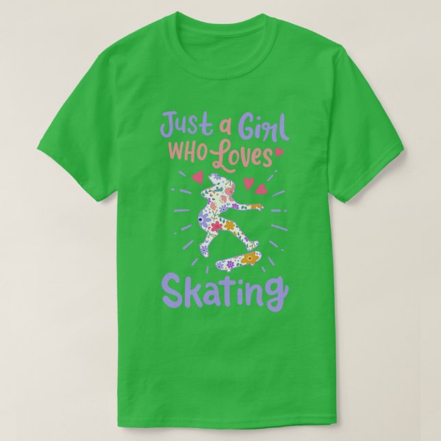 Skating Girl Skater T-Shirt (Design Front)