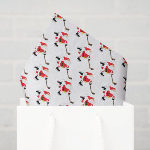 Skating Hockey Santa Tissue Paper