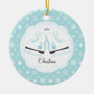Skating Ice Skates Dated Christmas Ornament