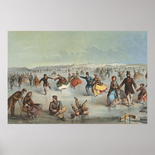 Skating in Central Park, New York Poster (Front)