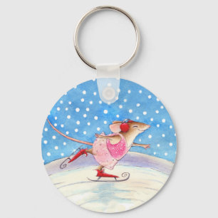 Skating mouse keychain