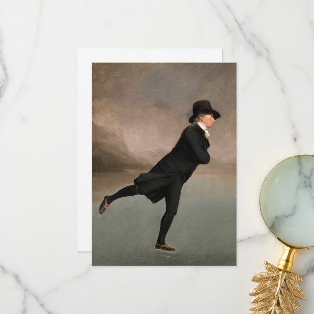 Skating on Duddingston Loch by Henry Raeburn Thank You Card (Front/Back In Situ)