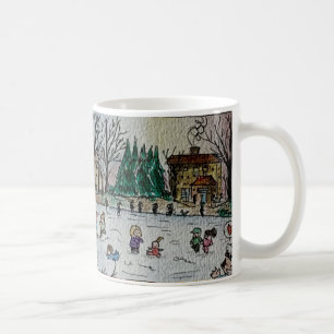 Skating on the frozen channel coffee mug