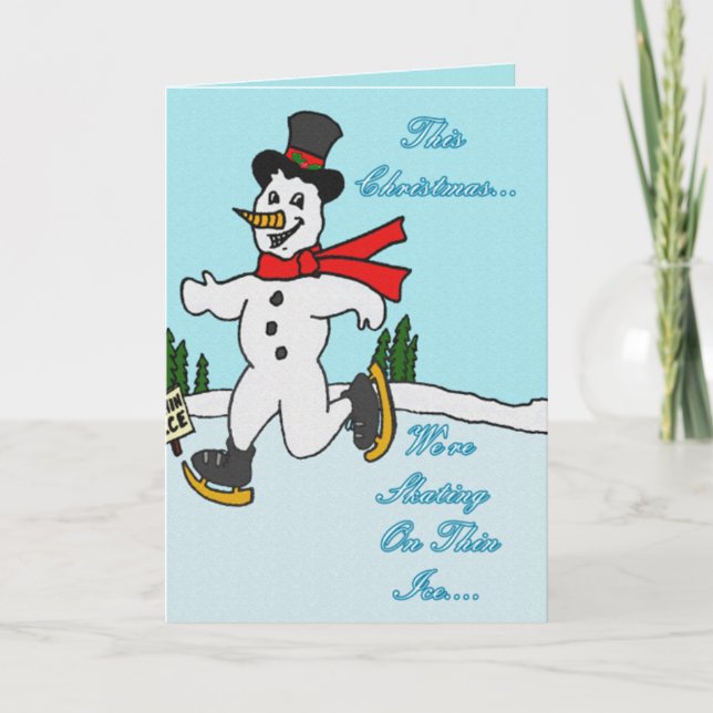 Skating on Thin Ice Holiday Card (Front)