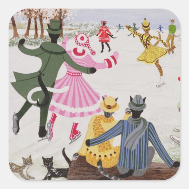 Skating on Thin Ice Square Sticker (Front)