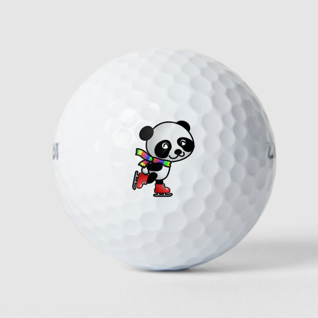 Skating Panda Golf Balls (Front)