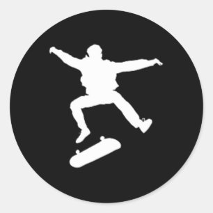 Skating Pocket Funny Skateboarding Flip Skateboard Classic Round Sticker