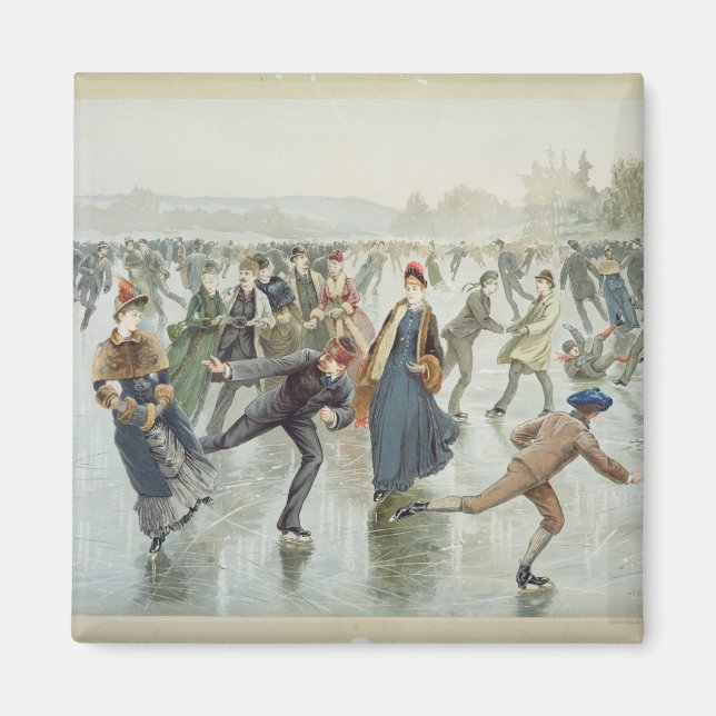 Skating, published by L. Prang and Co. Magnet (Front)