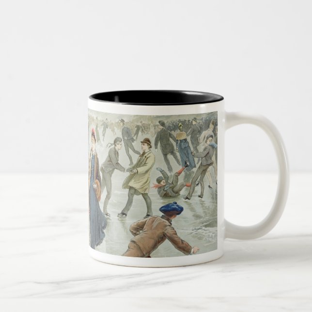 Skating, published by L. Prang and Co. Two-Tone Coffee Mug (Right)