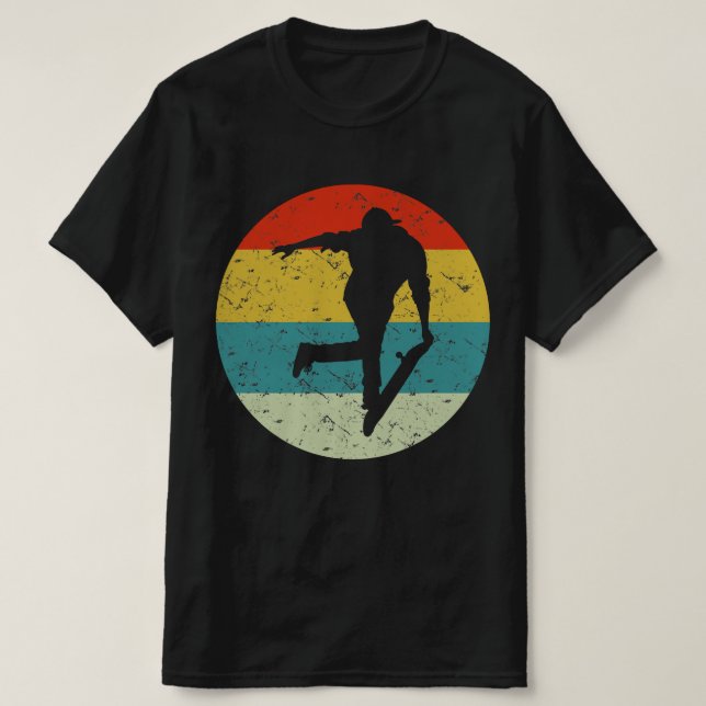 SKATING retro vintage silhouette 70S T-Shirt (Design Front)