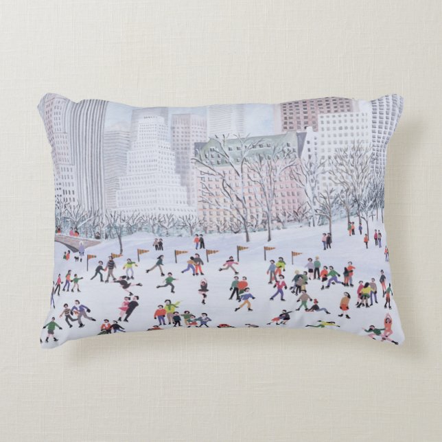 Skating Rink Central Park New York 1994 Decorative Cushion (Front)