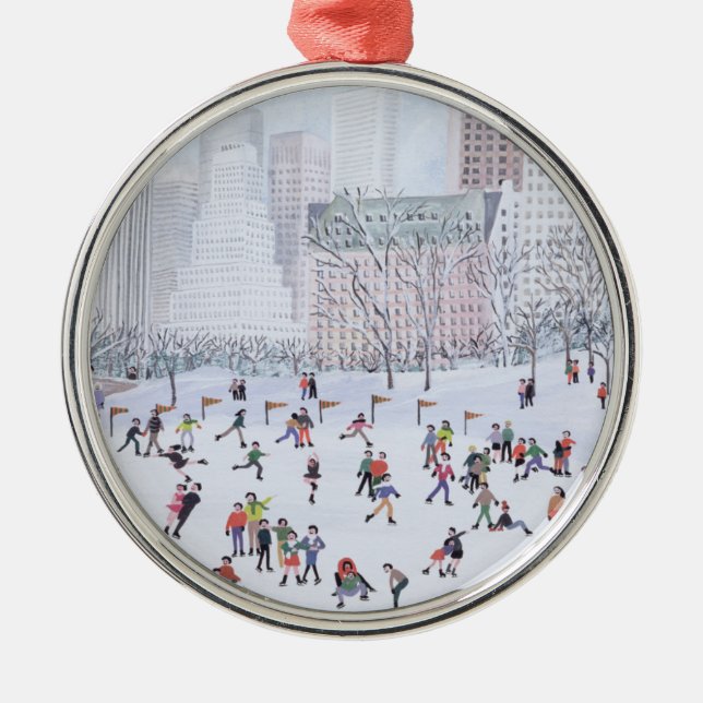 Skating Rink Central Park New York 1994 Metal Tree Decoration (Front)