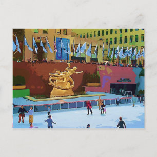 Skating Rink, Rockefeller Centre, New York City Postcard