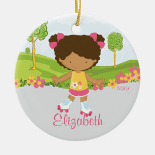 Skating Roller Skater Girl  Christmas Ornament