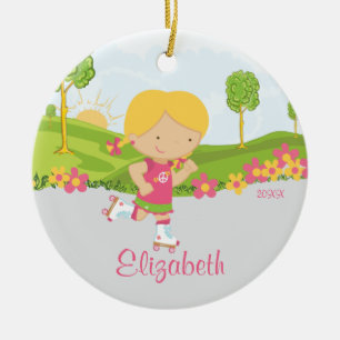 Skating Roller Skater Girl Christmas Ornament