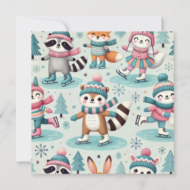 Skating Season Christmas Greeting Card (Front)