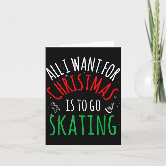 Skating Skate - Group Matching Family Christmas Fu Card (Front)