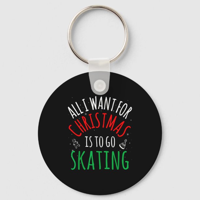 Skating Skate - Group Matching Family Christmas Fu Key Ring (Front)