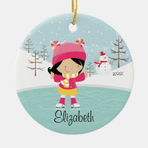 Skating Skater Girl Dated Christmas Ornament