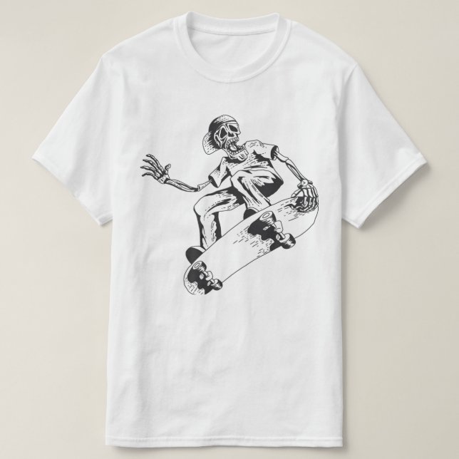 Skating Skeleton play skateboard T-Shirt (Design Front)