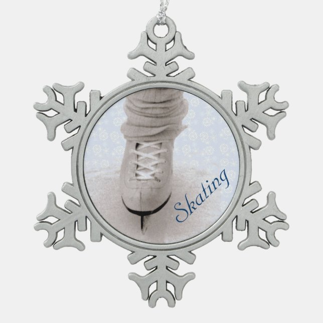 'Skating' Snowflake Ornament (Front)