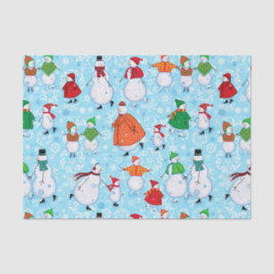 Skating Snowmen Holiday Tissue Paper