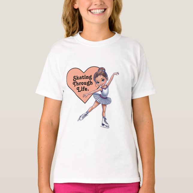 "Skating Through Life" Ice Skater T-Shirt  (Front)