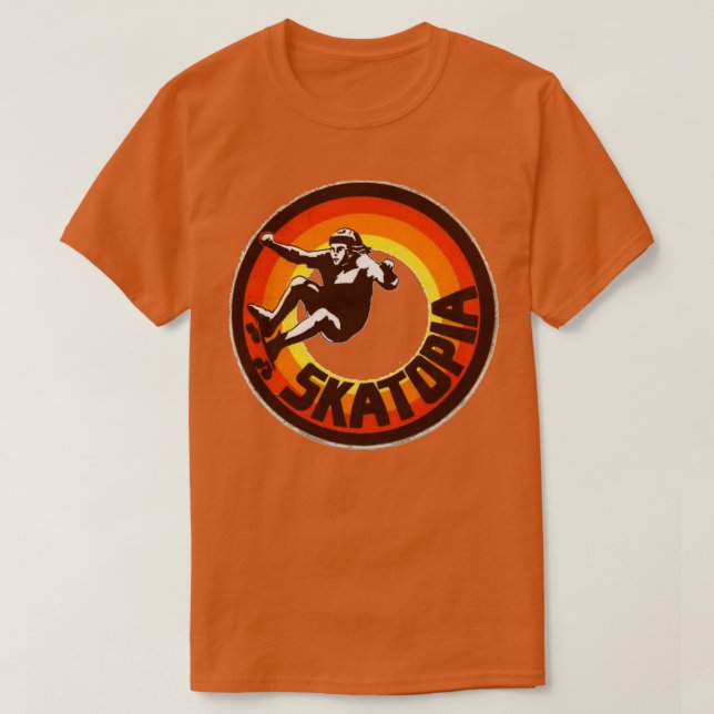 Skatopia retro skateboard design T-Shirt (Design Front)