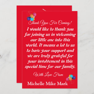 Skaymarts   Baby Shower Thank You Card