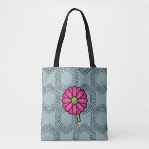 SKAYMARTS Blue Boho Rose Design Shopping Bag