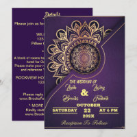 Skaymarts | Mandala Purple Calligraphic Wedding In