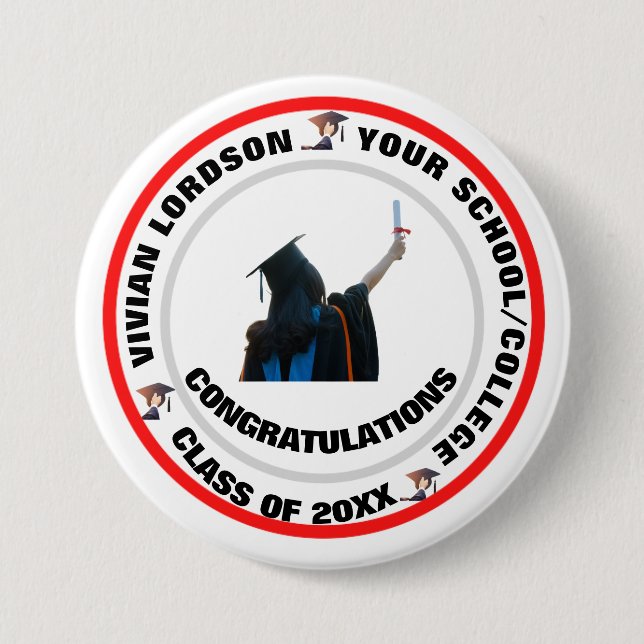 Skaymarts | Ring Circle Graduation Celebration  7.5 Cm Round Badge (Front)