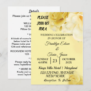 Skaymarts Romantic Yellow Botanical Wedding Invi Invitation