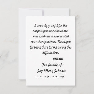 Skaymarts Simple Difficult Time Thank You Note Card