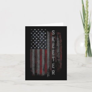 Skeeter Family American Flag Fishing Boat  Card