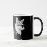 Skeezix the Cat "Bad Boy" Mug<br><div class="desc">Skeezix the Cat all bad boy-ed up in a leather biker jacket and pink shades.</div>