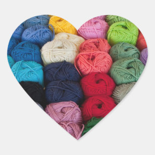 Skeins of yarn heart sticker