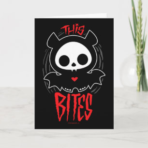 Skelanimals Diego T This Bites Red Halloween Spook Card
